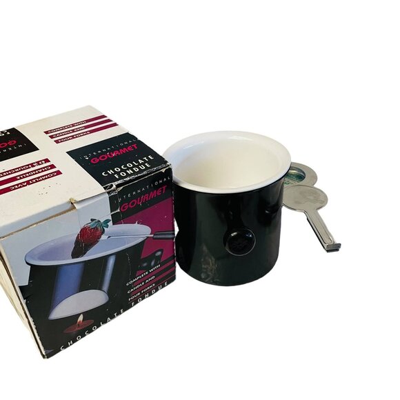 Gourmet Chocolate Fondue Set With Candle Four Forks - Picture 13 of 14